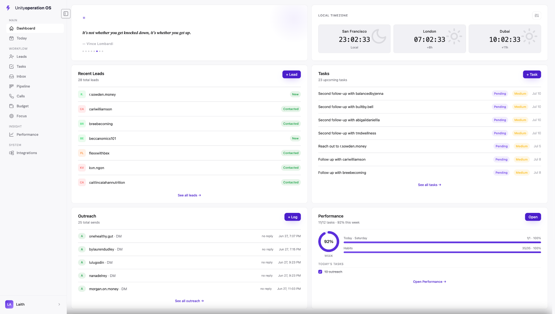 Dashboard preview
